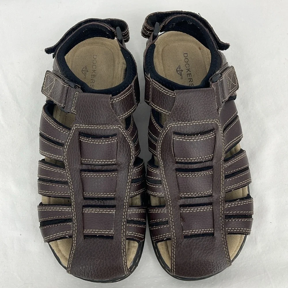 DOCKERS SIZE 8M Men's Brown Leather Sandals